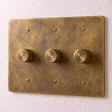Vintage Brass with Patina::3 Gang