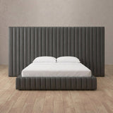 Performance Leather Smoke — Full Height Headboard