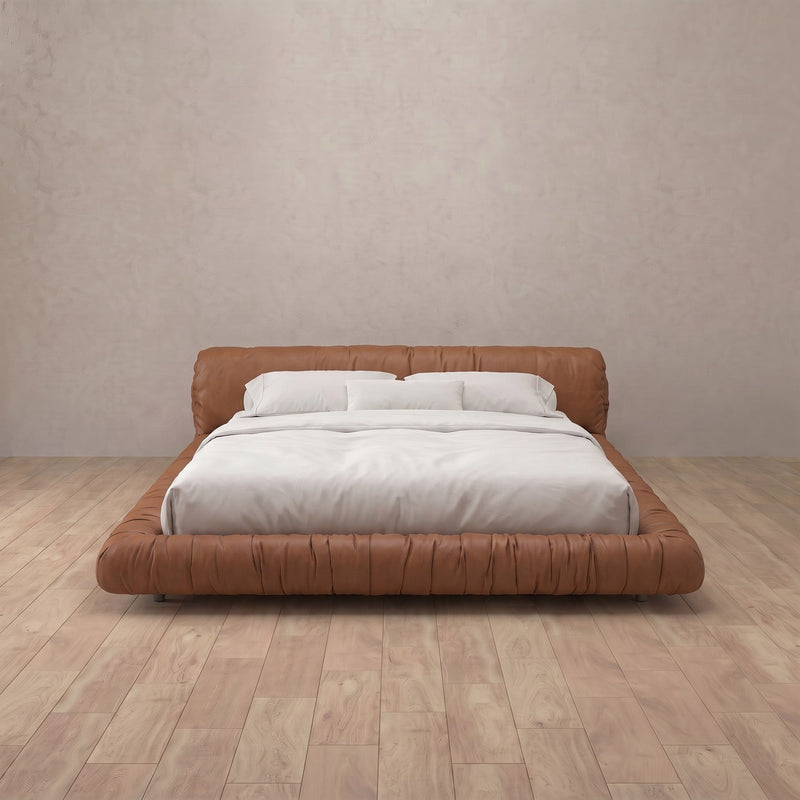Miles Bed — Performance Leather Cognac