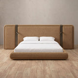 Boucle Toffee — Extended Headboard with Integrated Lighting
