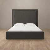 Linen Blend Smoke — Full Height Headboard