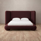 Boucle Burgundy — Extended Headboard