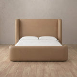 Performance Leather Latte — Full Height Headboard