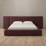 Performance Leather Burgundy — Extended Headboard