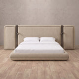 Linen Blend Latte — Extended Headboard with Integrated Lighting