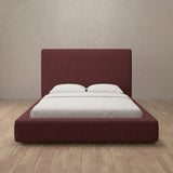 Linen Blend Burgundy — Full Height Headboard