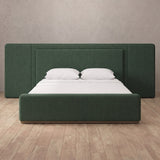Linen Blend Forest Green — Extended Headboard
