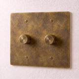 Vintage Brass with Patina::2 Gang