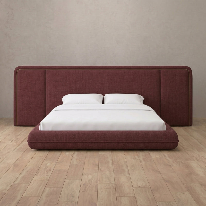 Porter Bed — Linen Blend Burgundy
