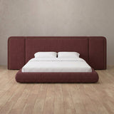Linen Blend Burgundy — Extended Headboard