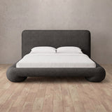 Linen Blend Smoke — Full Height Headboard
