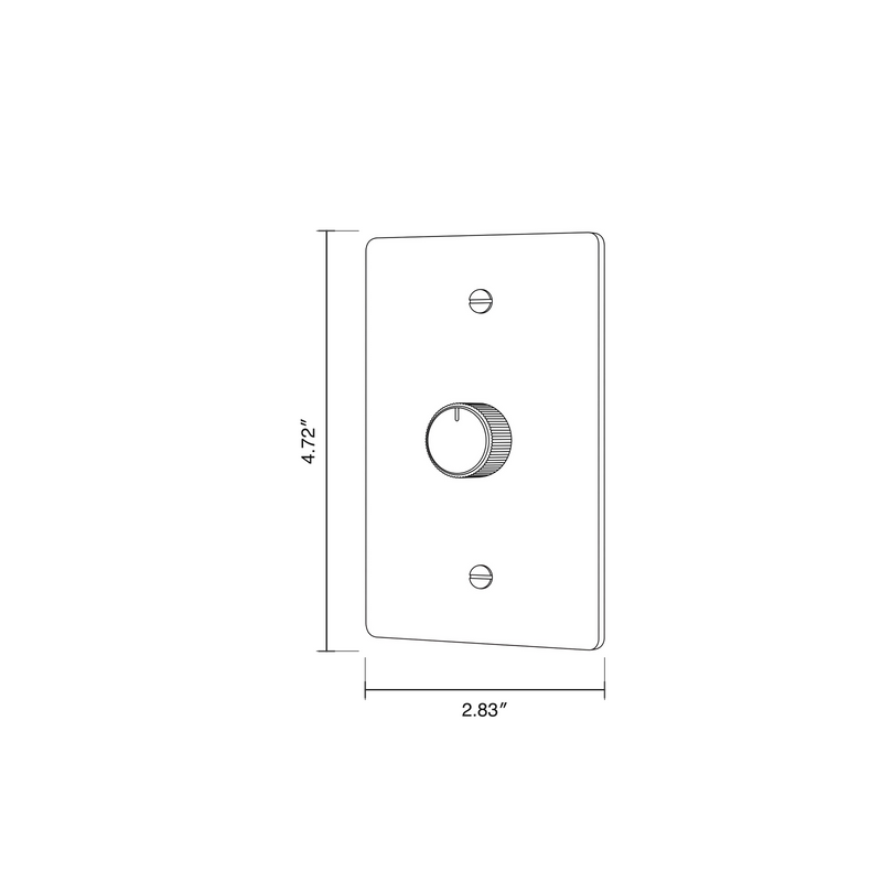 Brass 3-Way Rotary Dimmer Switch (1-5 Gang) dimensional drawing