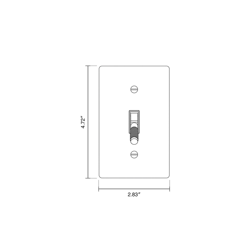 Brass 4-Way Toggle Switch (1-5 Gang) dimensional drawing