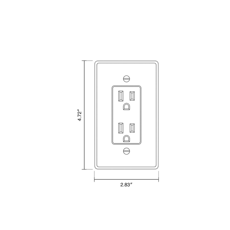 Brass Outlet, Standard / USB-C / GFCI (1-4 Gang) dimensional drawing