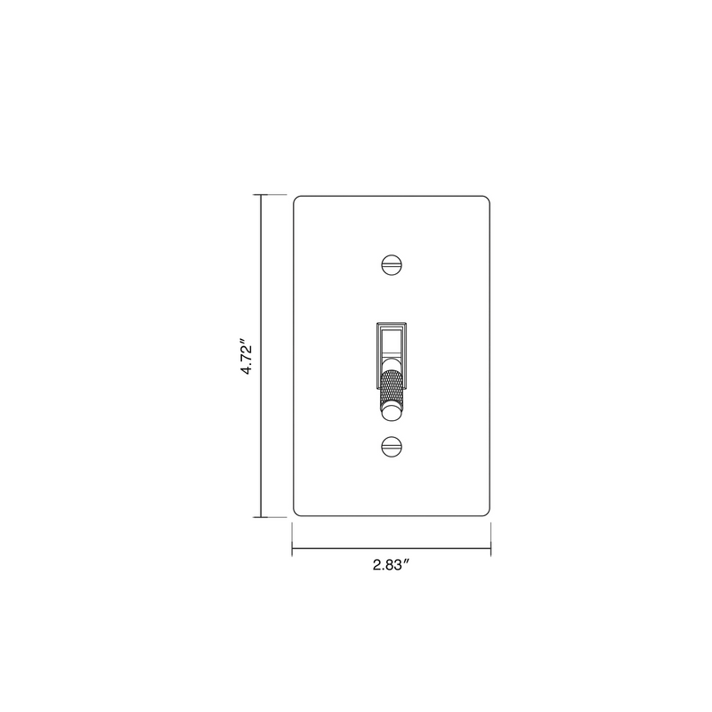 Brass Toggle Switch, Single Pole / 3-Way (1-5 Gang) dimensional drawing