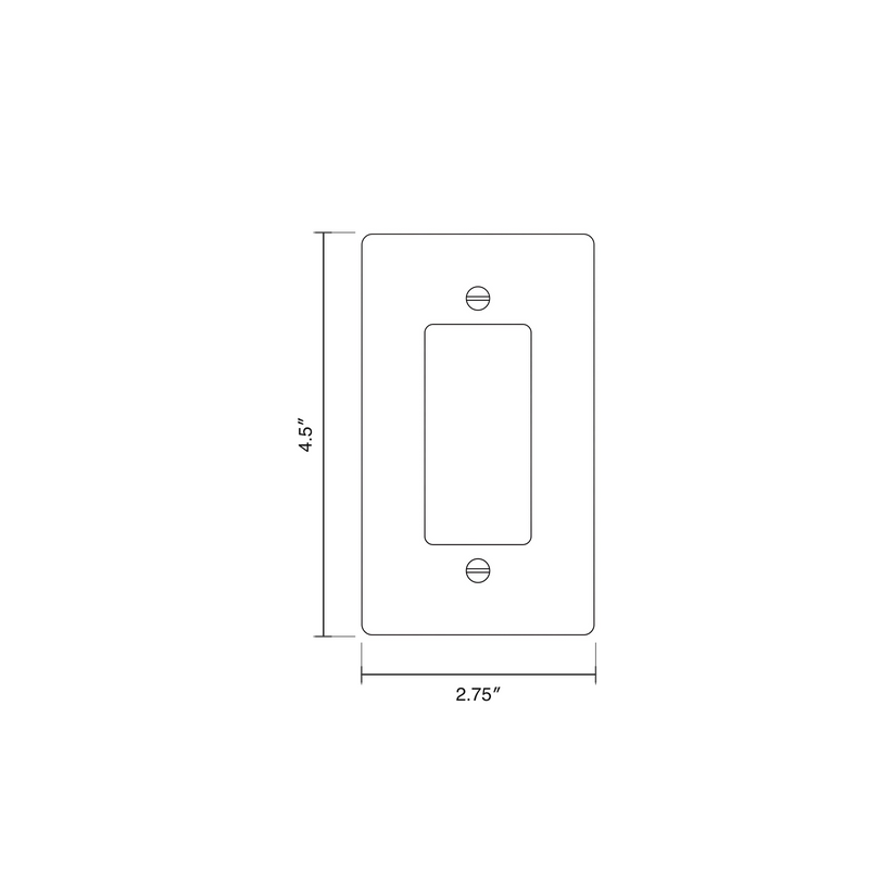 Brass Wall Plate (1-5 Gang) dimensional drawing