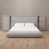 Linen Blend Pewter — Extended Headboard with Integrated Lighting