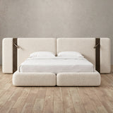 Boucle Cream — Extended Headboard with Integrated Lighting