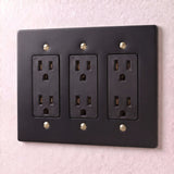 Night Black with Brass::3 Gang::Standard