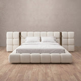 Boucle Off White — Extended Headboard with Integrated Lighting