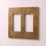 Vintage Brass with Patina::2 Gang