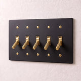 Night Black with Brass::5 Gang