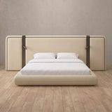 Performance Leather Linen — Extended Headboard with Integrated Lighting