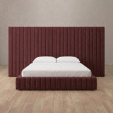 Linen Blend Burgundy — Full Height Headboard
