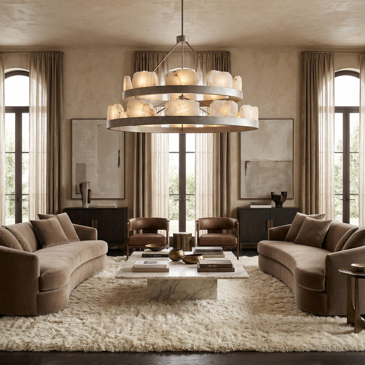 Relic Stone Round Chandelier — lifestyle