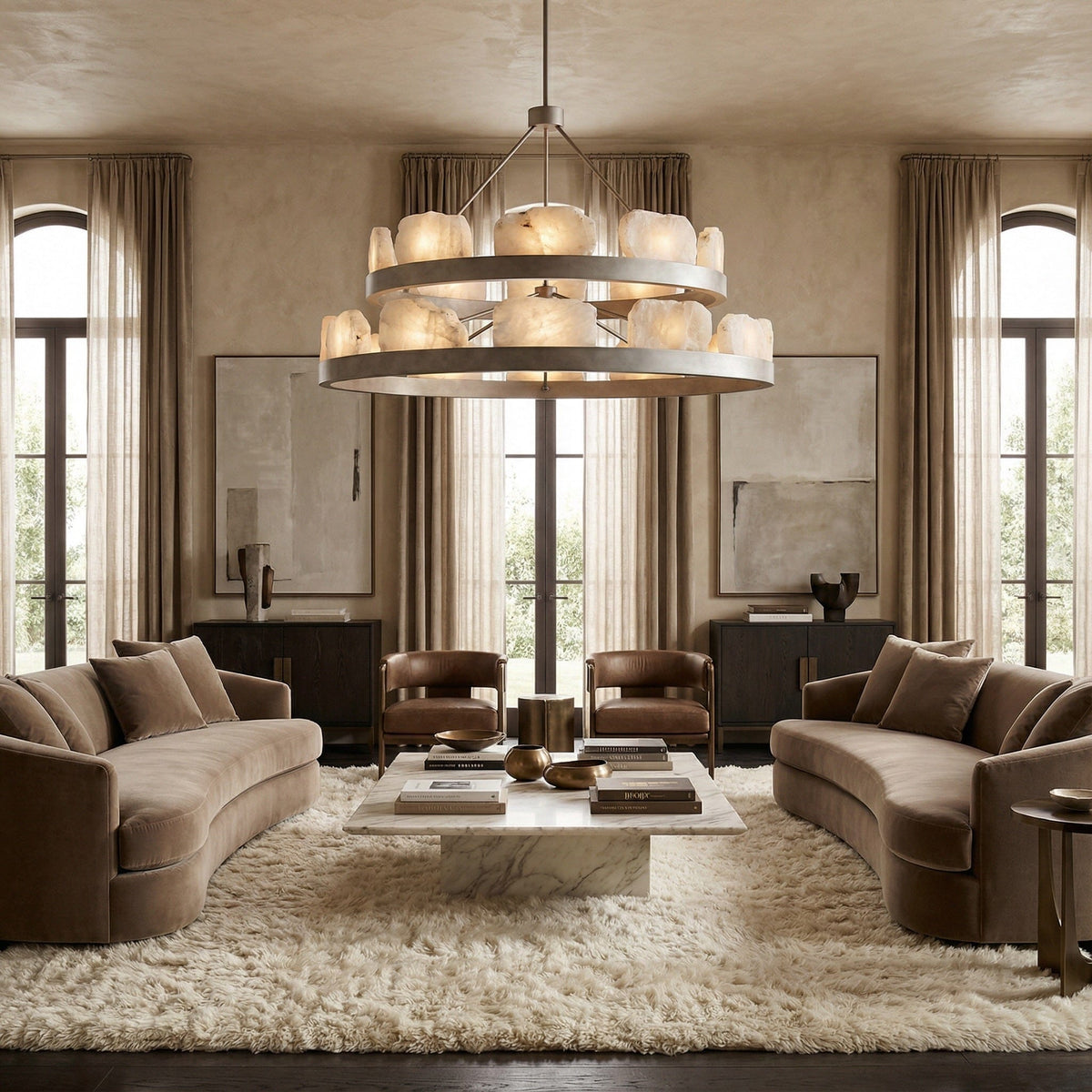 Relic Stone Two-Tier Chandelier — lifestyle