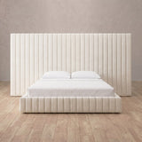 Performance Leather Off White — Full Height Headboard
