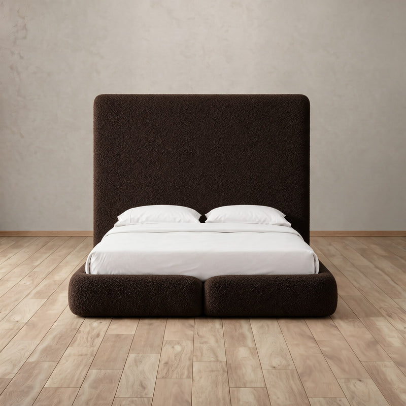 Nolan Bed — Boucle Espresso