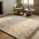 Beige Abstract Lines Moroccan Rug