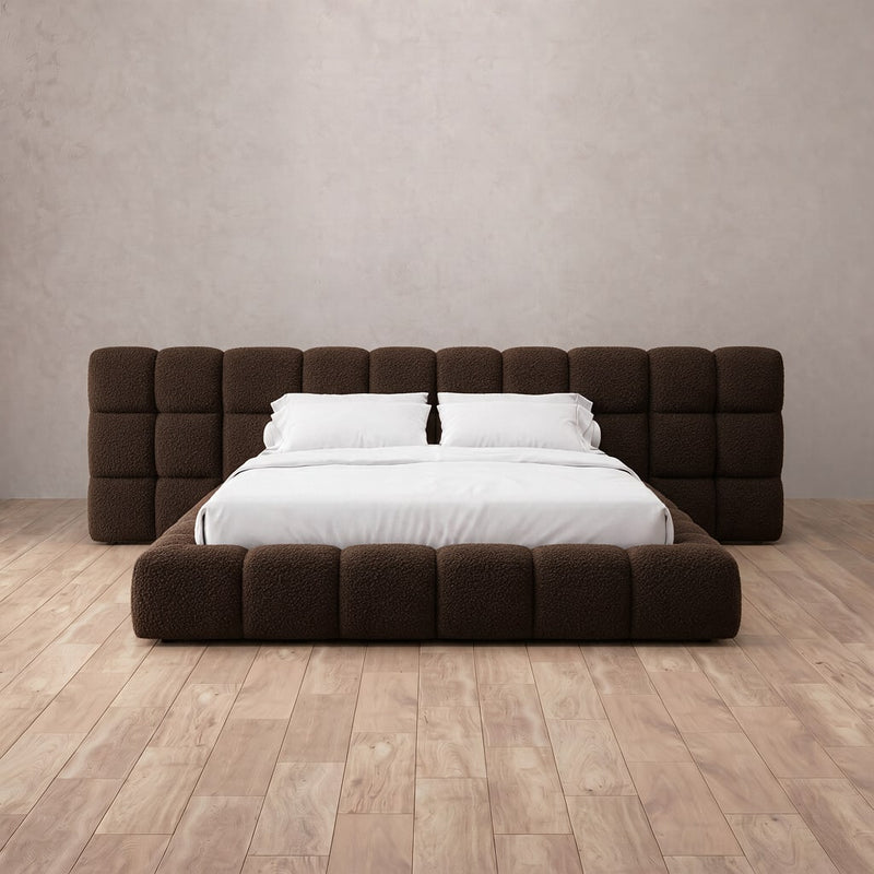 Sorrento Bed — Boucle Espresso
