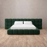 Boucle Forest Green — Extended Headboard
