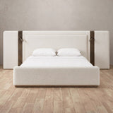 Boucle Off White — Extended Headboard with Integrated Lighting