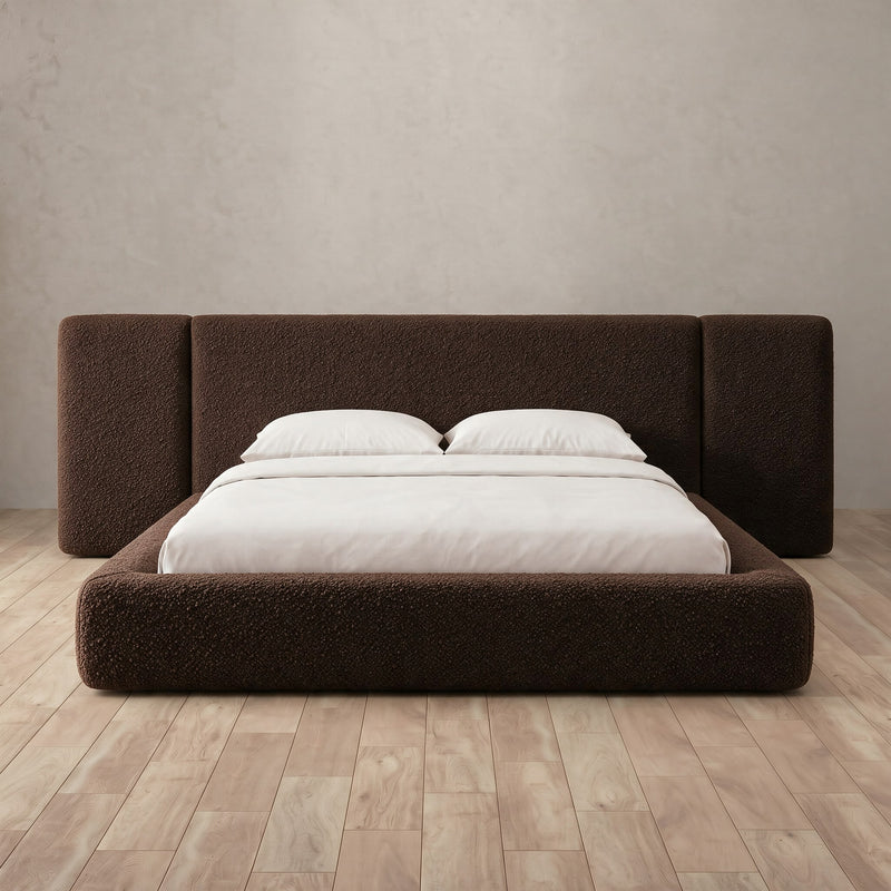 Arden Bed — Boucle Espresso
