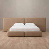Performance Leather Latte — Extended Headboard