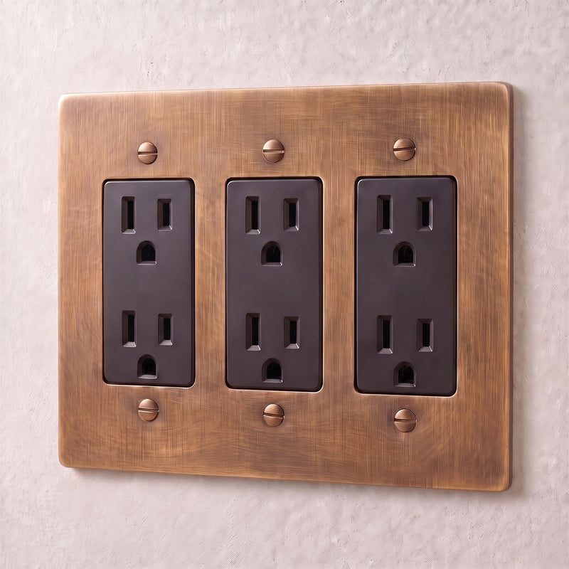 Brass Outlet — 3 Gang · Brass