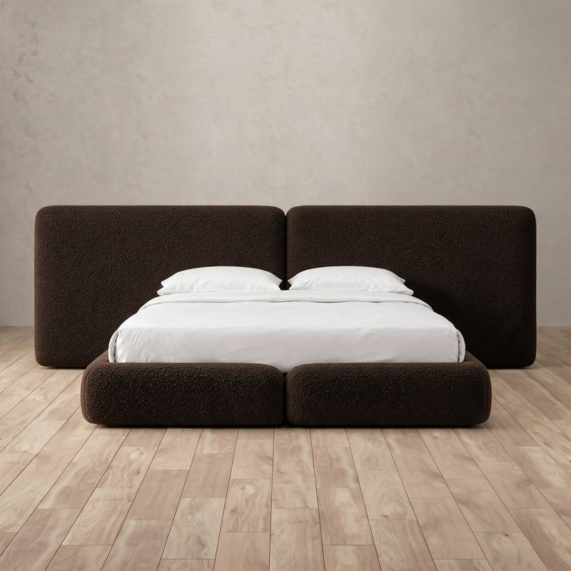 Nolan Bed — Boucle Espresso