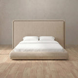 Linen Blend Latte — Full Height Headboard