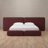 Linen Blend Burgundy — Extended Headboard