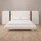 Performance Leather Off White — Extended Headboard with Integrated Lighting