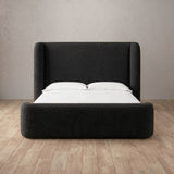 Boucle Charcoal — Full Height Headboard