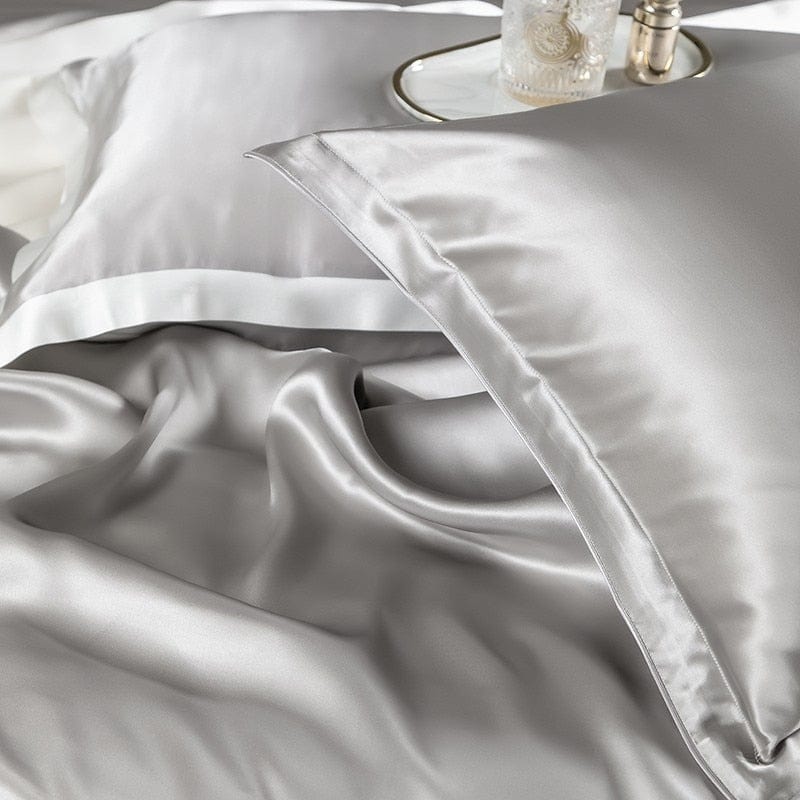 Premium Grey Mulberry Silk Bedding Set – Articture