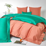 Dream Orange Green Duvet Cover Set (Long-Staple Sateen Cotton)