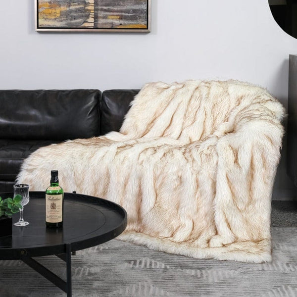 Arctic Fox Faux-Fur Blanket Throw
