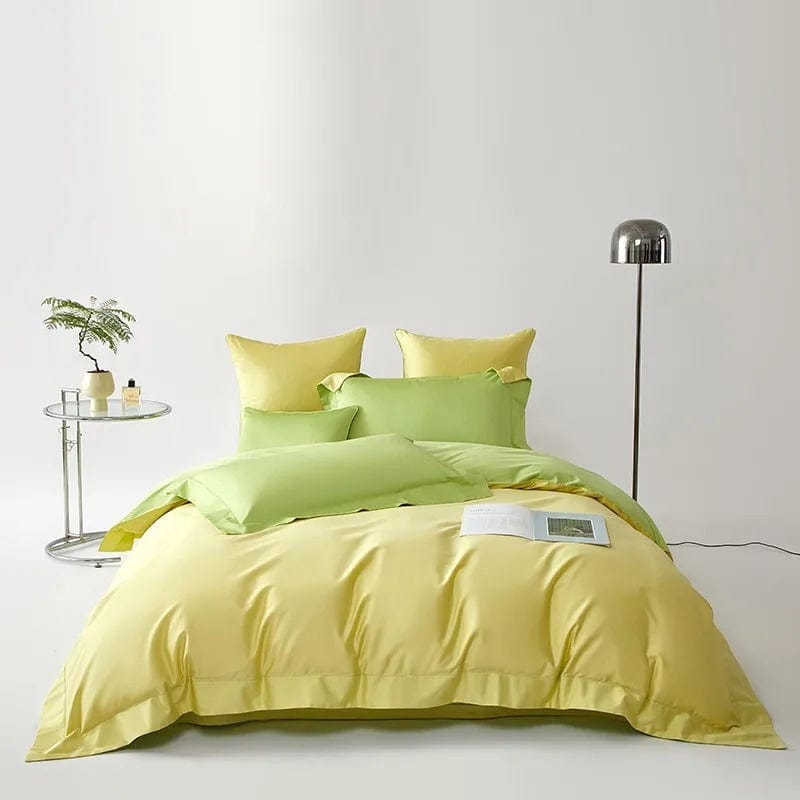 Dream Yellow Green Duvet Cover Set (Long-Staple Sateen Cotton)