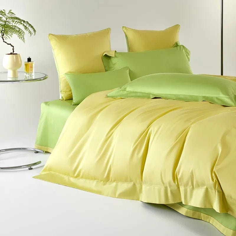 Dream Yellow Green Duvet Cover Set (Long-Staple Sateen Cotton)