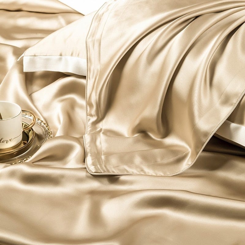 Premium Champagne Mulberry Silk Bedding Set – Articture